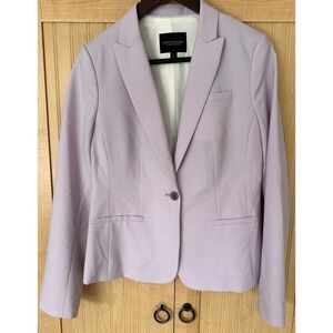 Banana Republic Lavender Classic Blazer Jacket Italian Wool Blend SZ 4 Washable